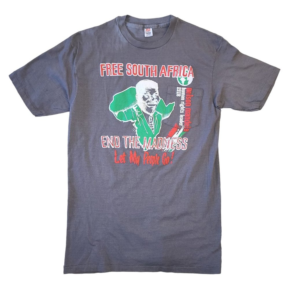 Vintage 1990s Free South Africa Nelson Mandela Shirt